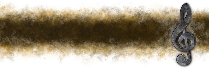 clef on grunge background - 3d rendering