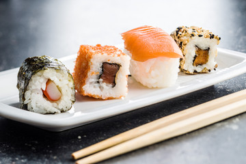 Japanese sushi rolls.