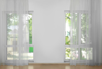 Windows with beautiful curtains, indoor