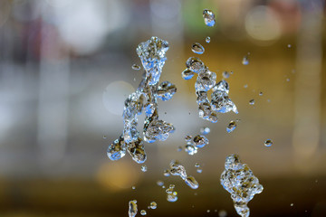 splash of crystalline water on a fountain