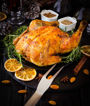 Baked turkey for Christmas or New Year