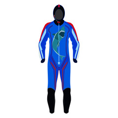 Diving suit vector flat illustration
