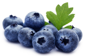 Group of fresh blueberries