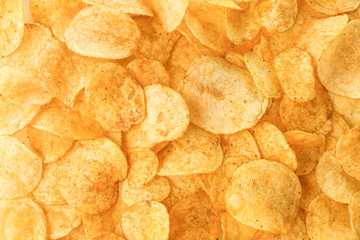 Potato chips as background