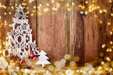 Vintage Christmas background with Christmas decoration.