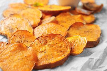 Cooked sweet potato, closeup