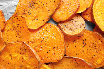 Cooked sweet potato, closeup