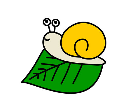 カタツムリ(色、葉)
