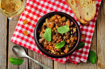 Sicilian Eggplant pine nuts Caponata