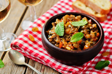 Sicilian Eggplant pine nuts Caponata