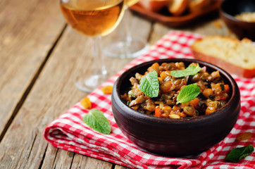 Sicilian Eggplant pine nuts Caponata