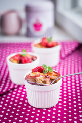 Biscuit with strawberries