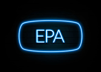 Epa  - colorful Neon Sign on brickwall