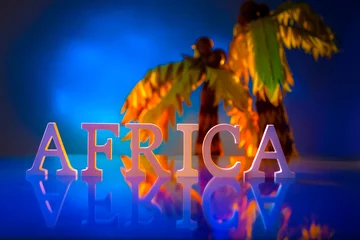 Fotobehang Word Africa from voluminous letters. Color word Africa. © Grispb