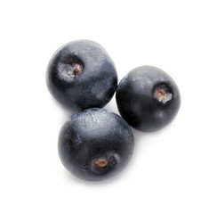 Fresh acai berries, isolated on white