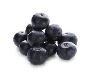 Fresh acai berries, isolated on white
