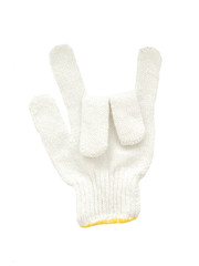 cotton gloves isolated on white background, symbol of love