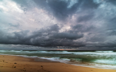 Cloudy and Overcast Daybreak at the Beach