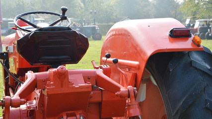backside of a vintage tractor
