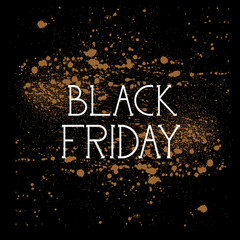 Fototapeta na wymiar Black Friday Shopping Message Holiday Sale Flyer, Price Discount Banner Over Grunge Background Vector Illustration