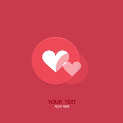 Vector modern circle like heart icons background. Social media concept. Valentines day invitation.