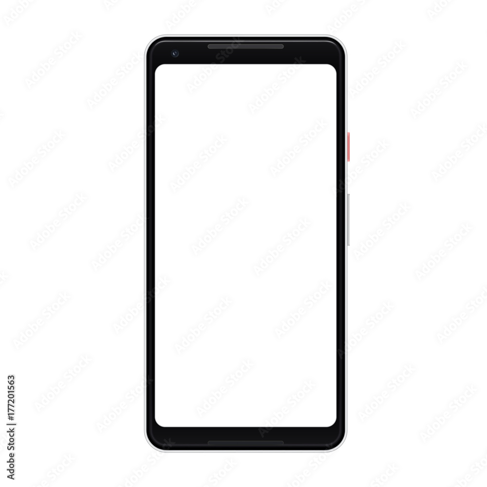 Poster vector modern smartphone isolated. mobile phone with blank screen. cell phone mockup design.