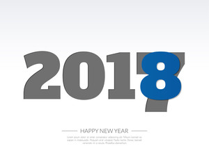 Happy new 2018 year. Greetings card. Colorful design. Vector illustration.