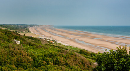 Scenic view Omaha Beach in Normandy France