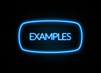 Examples  - colorful Neon Sign on brickwall