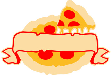 banner text logo heißhunger käse fäden hunger stück salami pizza lecker essen hunger comic cartoon