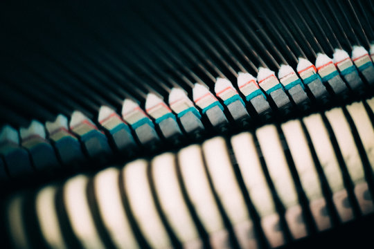 Inside of a piano