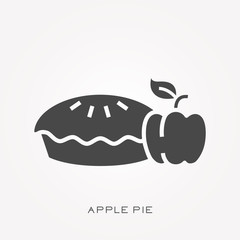 Silhouette icon apple pie