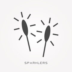 Silhouette icon sparklers