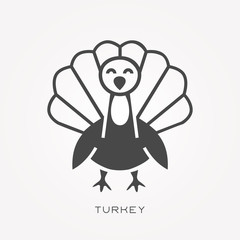 Silhouette icon turkey