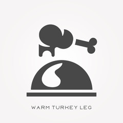 Silhouette icon warm turkey leg