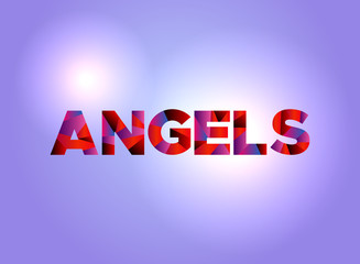 Angels Concept Colorful Word Art Illustration