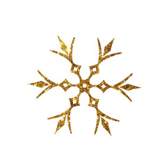 Golden glitter retro plant deocration flat icon