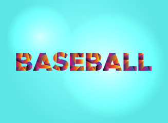 Baseball Concept Colorful Word Art Illustration