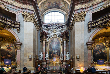 Obraz premium Visiting St. Peter's Church in Vienna, Austria’s capital