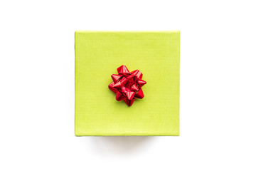 christmas and new year 2018 sales for presents in boxes white background top view space for text