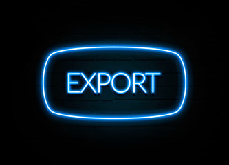 Export  - colorful Neon Sign on brickwall