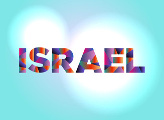 Israel Concept Colorful Word Art Illustration