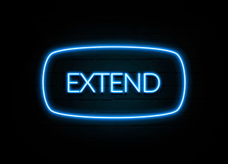 Extend  - colorful Neon Sign on brickwall