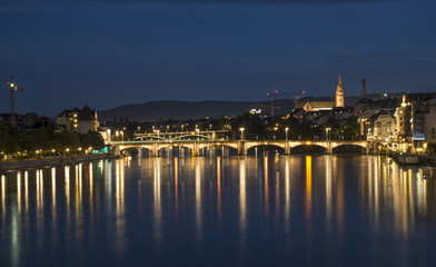 Fototapeta na wymiar Basel, Blue Hour 