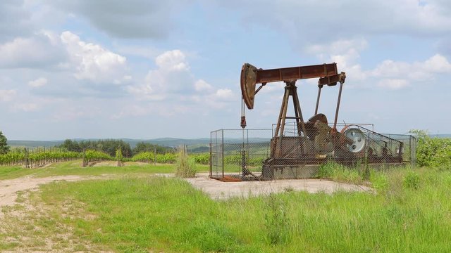 Oil well on a landscape