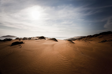 Top of Darby river sand dune looking down the coast of Wilsons Promontory National Park, Australia