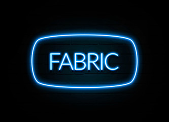 Fabric  - colorful Neon Sign on brickwall