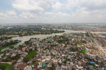 The helicopter shot from Dhaka, Bangladesh