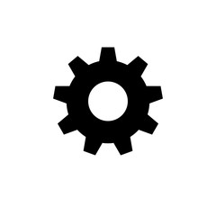 Gear icon, flat vector graphic on isolated background.