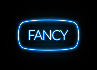 Fancy  - colorful Neon Sign on brickwall